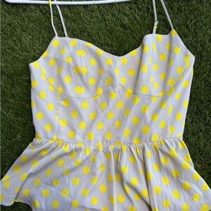 Zara Yellow Polka Dot Crop Top